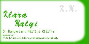 klara malyi business card